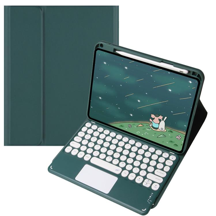 For OPPO Pad 3 / Pad 2 Candy Color Bluetooth Keyboard Leather Case, Round Key with Touchpad(Green)