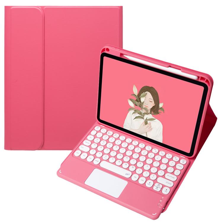 For OPPO Pad 3 / Pad 2 Candy Color Bluetooth Keyboard Leather Case, Round Key with Touchpad(Red)