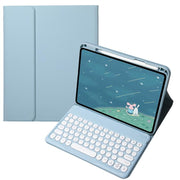 For OPPO Pad 3 / Pad 2 Candy Color Bluetooth Keyboard Leather Case, Round Key(Misty Blue)