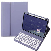For OPPO Pad 3 / Pad 2 Candy Color Bluetooth Keyboard Leather Case, Round Key(Lavender Grey)