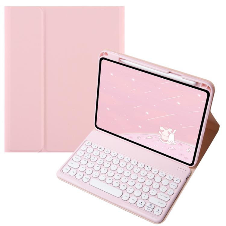 For OPPO Pad 3 / Pad 2 Candy Color Bluetooth Keyboard Leather Case, Round Key(Pink)