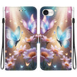 For iPhone 16e Crystal Texture Colored Drawing Leather Phone Case(Butterfly Love Flower) - free shipping - PMC TechLife - Order now!