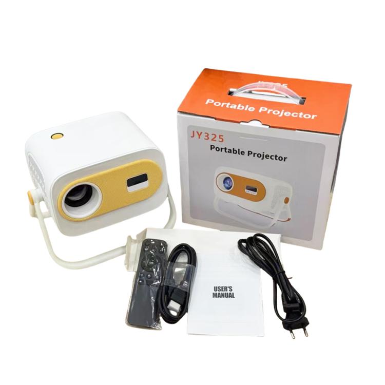 JY325 1280 x 720P 200ANSI Amlogic H713 CPU Android 11.0 Portable Projector, UK Plug(White)