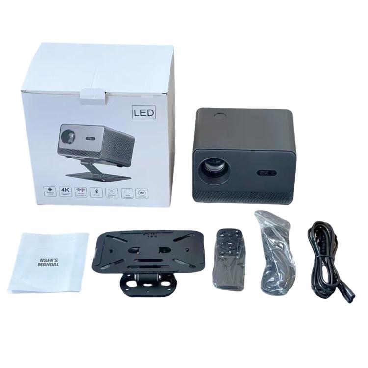 M10 Plus 1280 x 720P 200ANSI Amlogic H713 CPU Android 11 Smart Projector with Bracket, EU Plug(Metal Grey)