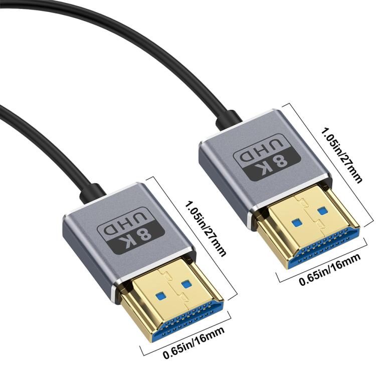 0.7m Coiled Coaxial 8K 48Gbps HDMI 2.1 Cable, Port:Straight to Straight