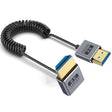 0.7m Coiled Coaxial 8K 48Gbps HDMI 2.1 Cable, Port:Upward Bend - Cable by PMC TechLife | Online Shopping South Africa | PMC TechLife | Buy Now Pay Later Mobicred