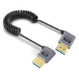 0.7m Coiled Coaxial 8K 48Gbps HDMI 2.1 Cable, Port:Right to Left Elbow - Cable by PMC TechLife | Online Shopping South Africa | PMC TechLife | Buy Now Pay Later Mobicred