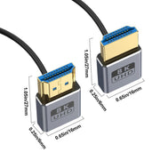 0.7m Coiled Coaxial 8K 48Gbps HDMI 2.1 Cable, Port:Up to Down Elbow