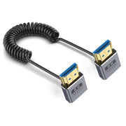 0.7m Coiled Coaxial 8K 48Gbps HDMI 2.1 Cable, Port:Down to Down Elbow