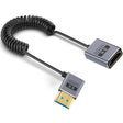 0.7m Coiled Coaxial 8K 48Gbps HDMI 2.1 Cable, Port:Male to Female Right Elbow - Cable by PMC TechLife | Online Shopping South Africa | PMC TechLife | Buy Now Pay Later Mobicred