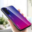 For Samsung Galaxy S25 5G Gradient Color Glass Phone Case(Purple Red) - Galaxy S25 5G Cases by PMC Jewellery | Online Shopping South Africa | PMC Jewellery | Buy Now Pay Later Mobicred