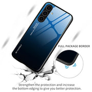 For Samsung Galaxy S25 5G Gradient Color Glass Phone Case(Red Black)