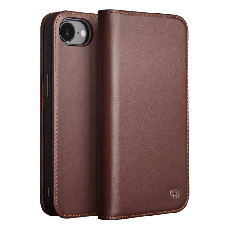For iPhone 16e QIALINO Classic Gen2 Genuine Leather Phone Case(Brown)