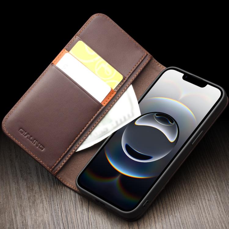 For iPhone 16e QIALINO Classic Gen2 Genuine Leather Phone Case(Brown)