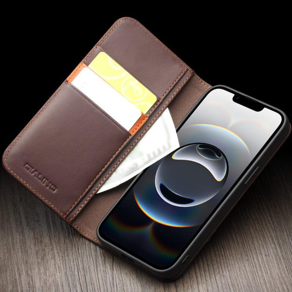 For iPhone 16e QIALINO Classic Gen2 Genuine Leather Phone Case(Brown)