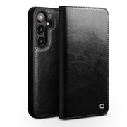 For Samsung Galaxy S25 5G QIALINO Genuine Leather Phone Case(Black)