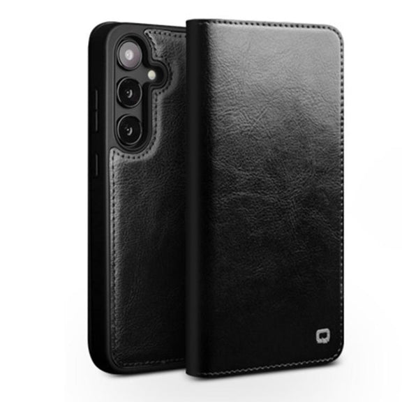 For Samsung Galaxy S25 5G QIALINO Genuine Leather Phone Case(Black)