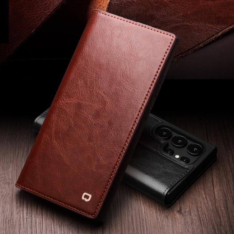 For Samsung Galaxy S25+ 5G QIALINO Genuine Leather Phone Case(Black)