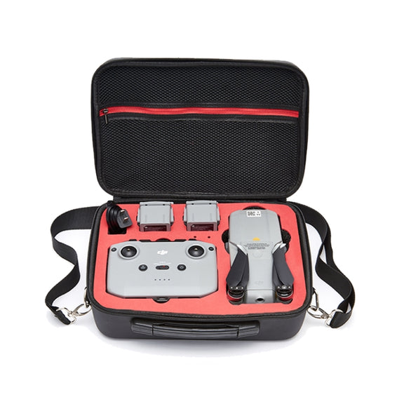 For DJI Mavic Air 2 Portable PU Shoulder Storage Bag Protective Box(Black Red)