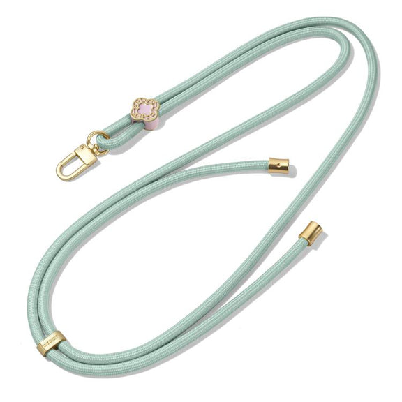DUX DUCIS Garden Series Begonia Pattern Adjustable Crossbody Phone Lanyard(Light Green)