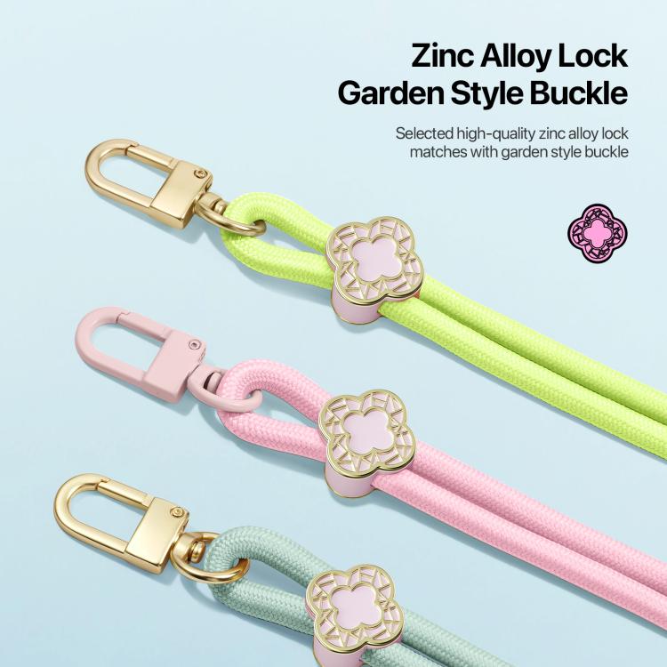 DUX DUCIS Garden Series Begonia Pattern Adjustable Crossbody Phone Lanyard(Light Pink)