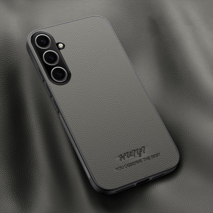 For Samsung Galaxy S25 5G HUIYI Leather Magnetic Phone Case(Grey)