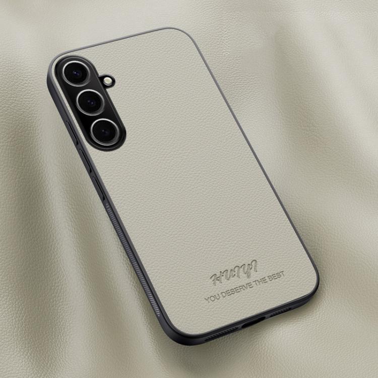 For Samsung Galaxy S25 5G HUIYI Leather Magnetic Phone Case(White)