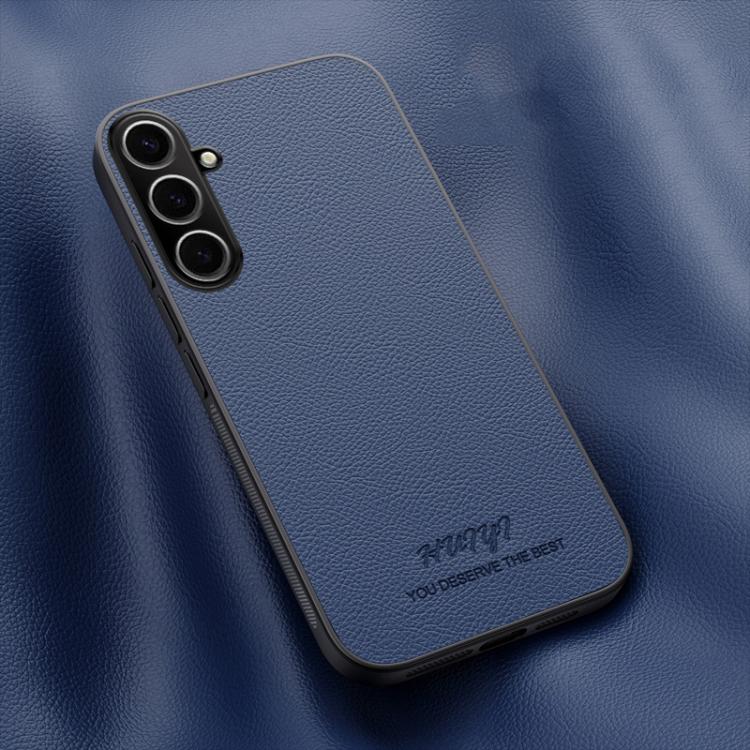 For Samsung Galaxy S25+ 5G HUIYI Leather Magnetic Phone Case(Blue)