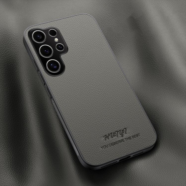 For Samsung Galaxy S25 Ultra 5G HUIYI Leather Magnetic Phone Case(Grey)