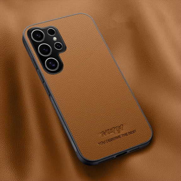 For Samsung Galaxy S25 Ultra 5G HUIYI Leather Magnetic Phone Case(Brown)