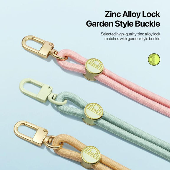 DUX DUCIS Garden Series Tile Pattern Adjustable Crossbody Phone Lanyard(Light Green)