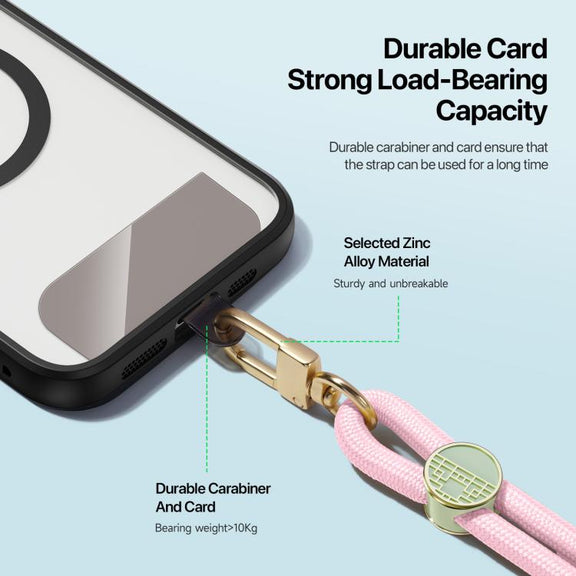 DUX DUCIS Garden Series Tile Pattern Adjustable Crossbody Phone Lanyard(Light Pink)