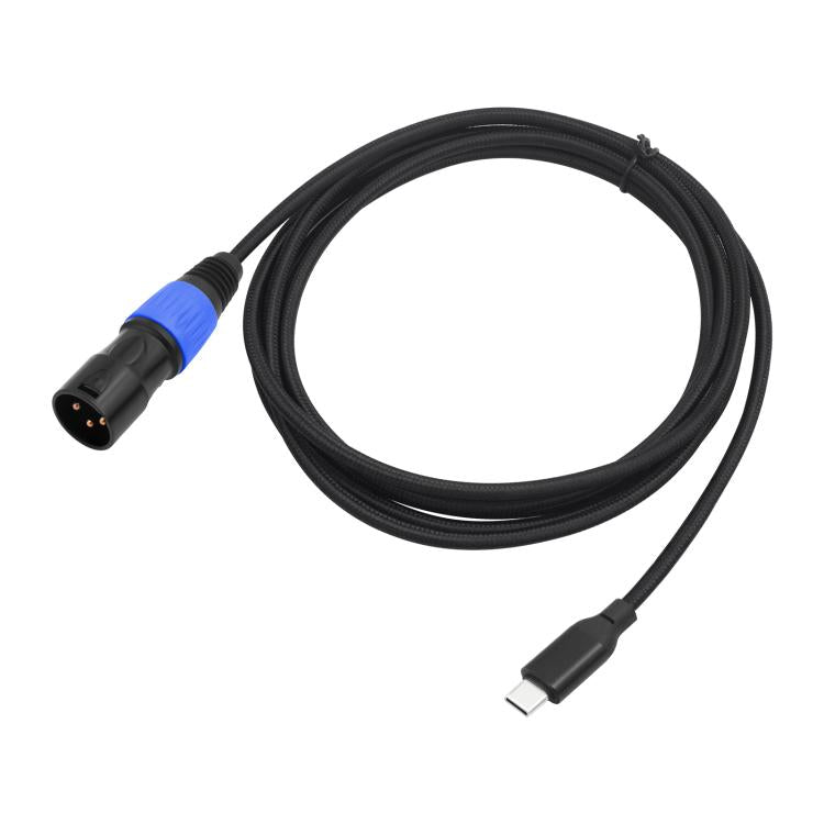 TY015 Type-C Male to XLR Male Stereo Output Audio Cable, Length:2m(Black Blue)