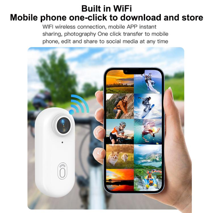 H88 1080P Thumb Sports Camera Mini WiFi Camera, Specification:Standard Version(White)