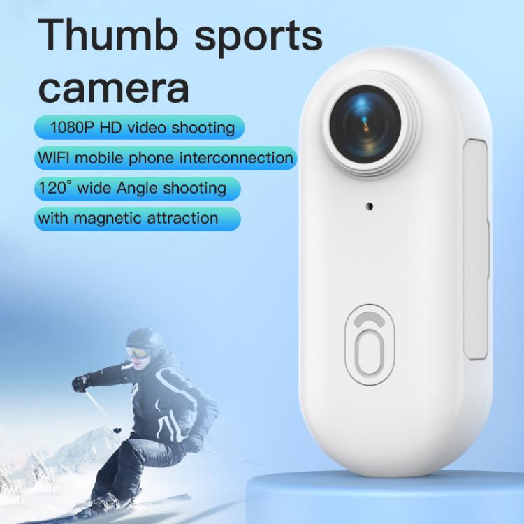 H88 1080P Thumb Sports Camera Mini WiFi Camera, Specification:Standard Version(White)
