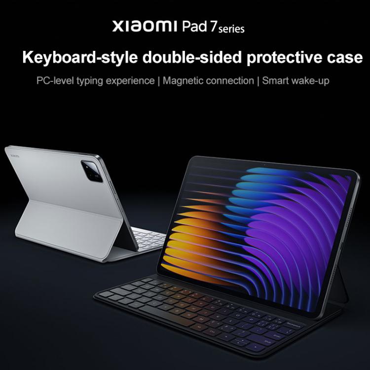 For Xiaomi Pad 7 / 7 Pro Original Xiaomi Keyboard Double-sided Protective Case Smart Leather Tablet Case(Grey)