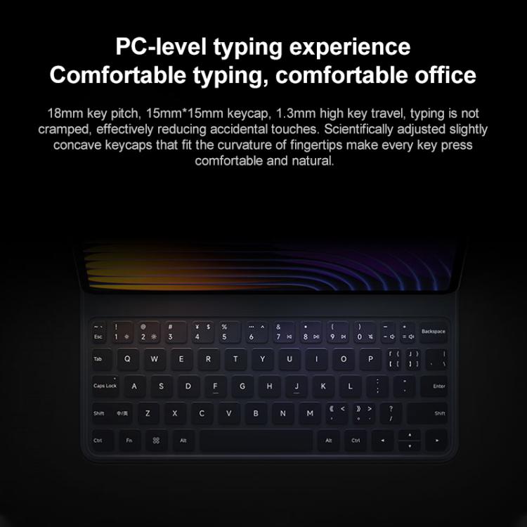 For Xiaomi Pad 7 / 7 Pro Original Xiaomi Keyboard Double-sided Protective Case Smart Leather Tablet Case(Grey)