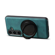For Samsung Galaxy S25 5G Denior A14 Skin Feel Rotating Holder MagSafe Phone Case(Blue)