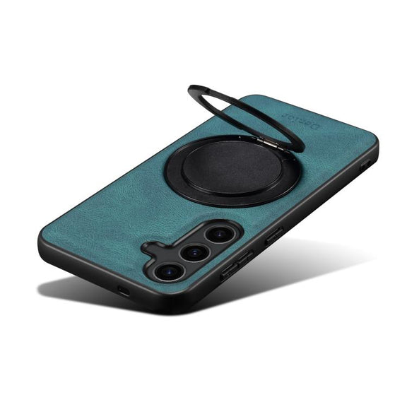 For Samsung Galaxy S25+ 5G Denior A14 Skin Feel Rotating Holder MagSafe Phone Case(Blue)