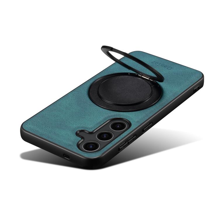 For Samsung Galaxy S25+ 5G Denior A14 Skin Feel Rotating Holder MagSafe Phone Case(Blue)