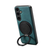 For Samsung Galaxy S25+ 5G Denior A14 Skin Feel Rotating Holder MagSafe Phone Case(Blue)
