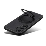 For Samsung Galaxy S25+ 5G Denior A14 Skin Feel Rotating Holder MagSafe Phone Case(Black)