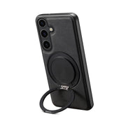 For Samsung Galaxy S25+ 5G Denior A14 Skin Feel Rotating Holder MagSafe Phone Case(Black)