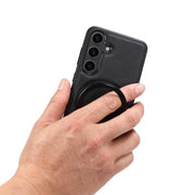 For Samsung Galaxy S25+ 5G Denior A14 Skin Feel Rotating Holder MagSafe Phone Case(Black)