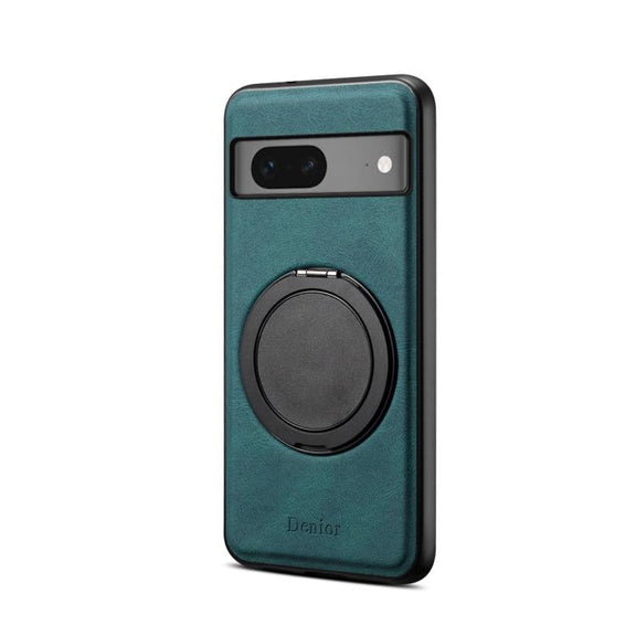 For Google Pixel 7 Denior A14 Skin Feel Rotating Holder MagSafe Phone Case(Blue)