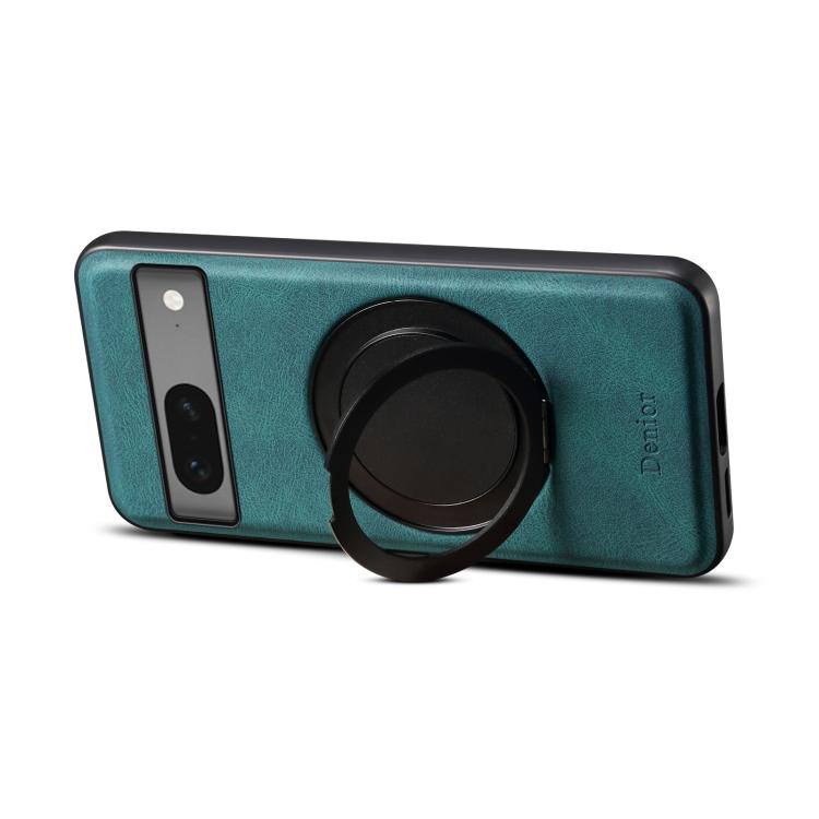 For Google Pixel 7 Denior A14 Skin Feel Rotating Holder MagSafe Phone Case(Blue)