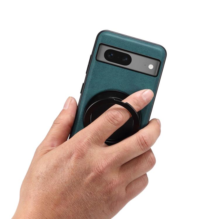 For Google Pixel 7 Denior A14 Skin Feel Rotating Holder MagSafe Phone Case(Blue)