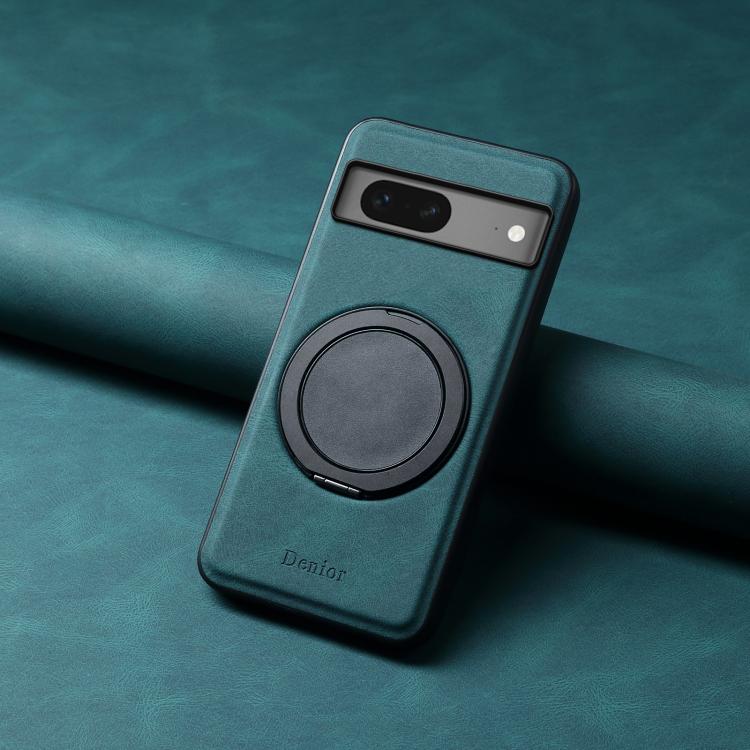 For Google Pixel 7 Denior A14 Skin Feel Rotating Holder MagSafe Phone Case(Blue)