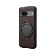 For Google Pixel 7 Denior A14 Skin Feel Rotating Holder MagSafe Phone Case(Brown)