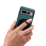 For Google Pixel 7 Pro Denior A14 Skin Feel Rotating Holder MagSafe Phone Case(Blue)